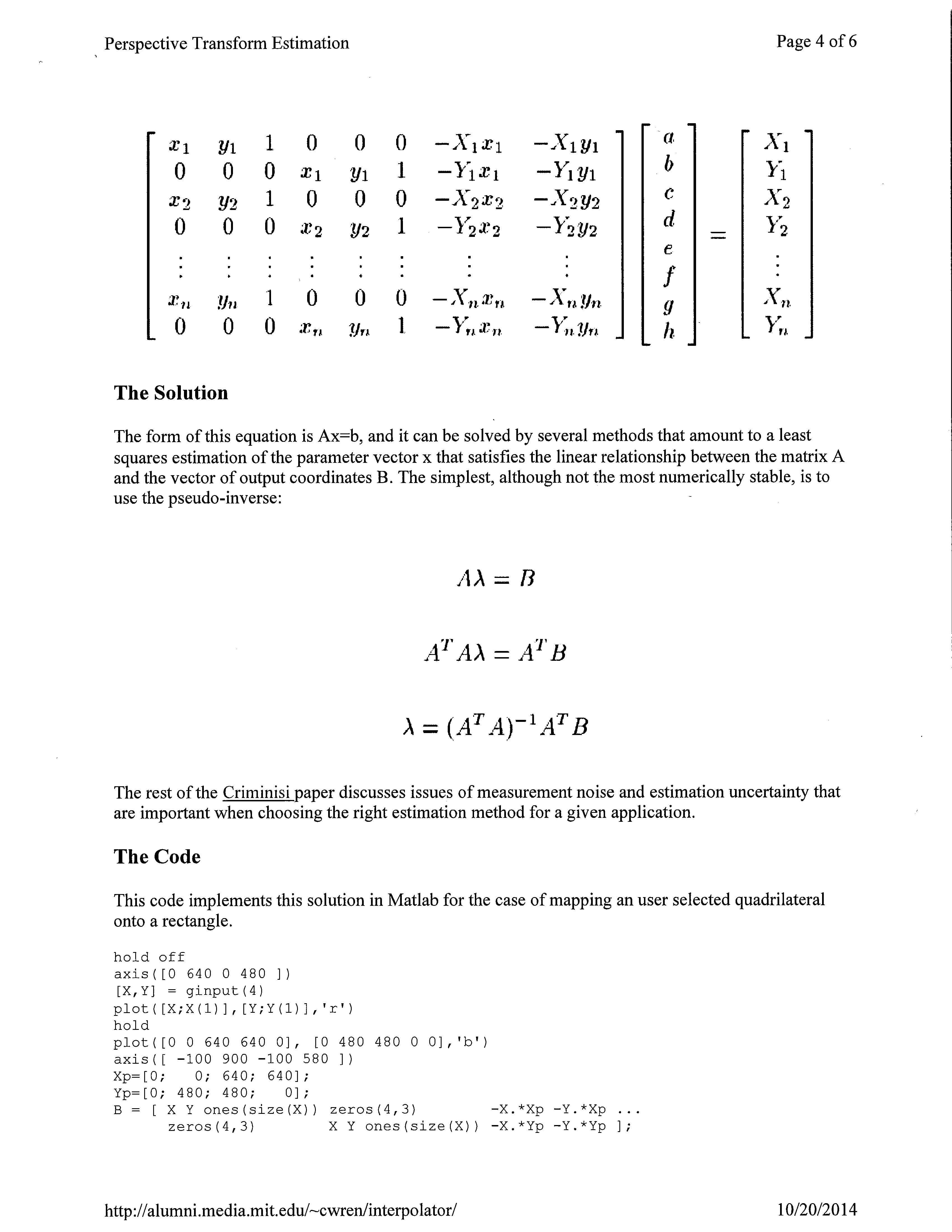 Computer visiona and math behind perspective warping